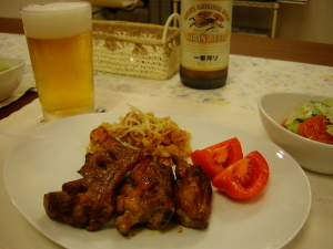 リブにビールで激うま！