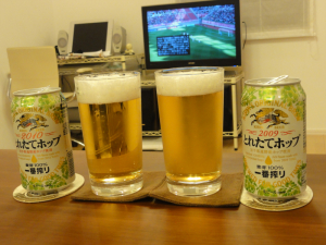 とれたてホップ2009と2010を飲み比べ とれたてホップ2009と2010を飲み比べ